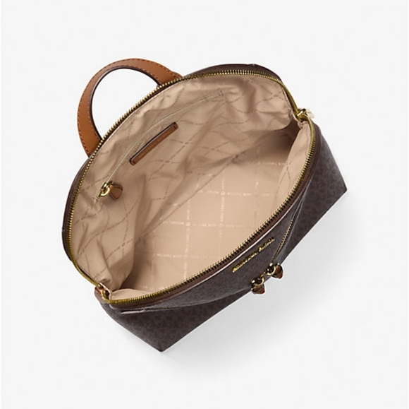 Michael Kors Dallas Medium Logo Backpack Brown NEW - Picture 2 of 5